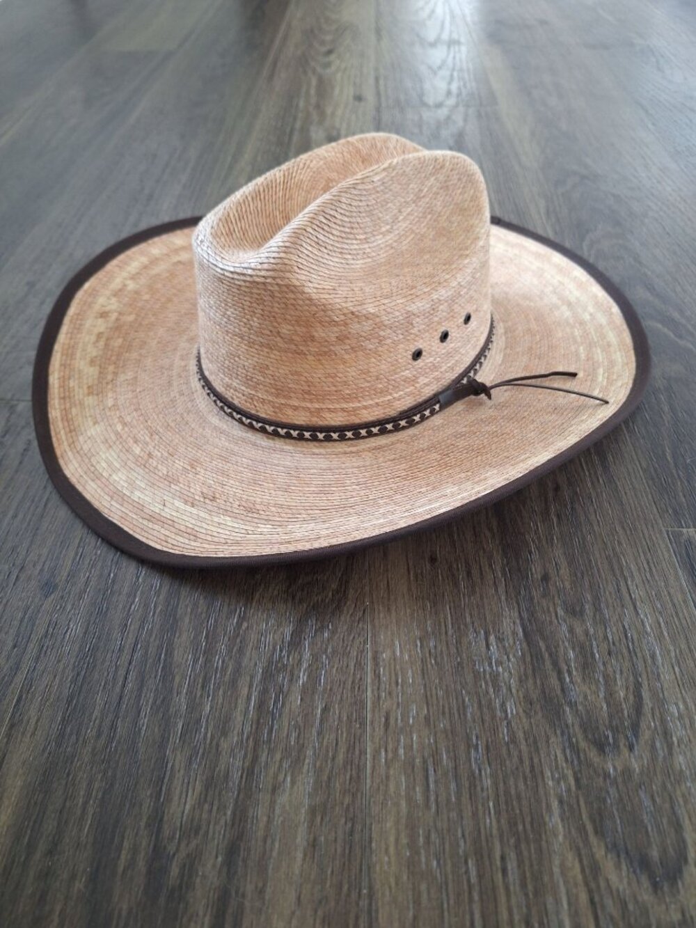 NWT Unisex Cody James Tie Straw Cowboy Hat 7 3/8 Natural Western Cattleman Brown